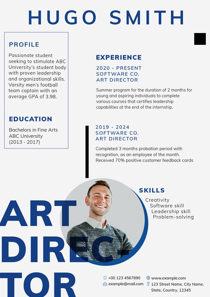 Creative resume editable template for job hunt