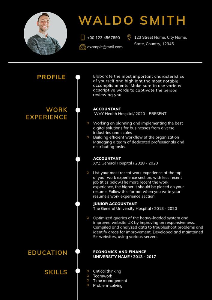 Professional CV editable template for professionals and executive level