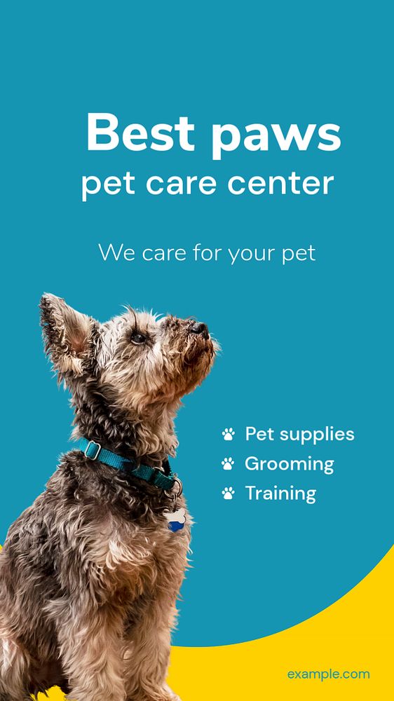 Pet care Facebook story template, colorful design