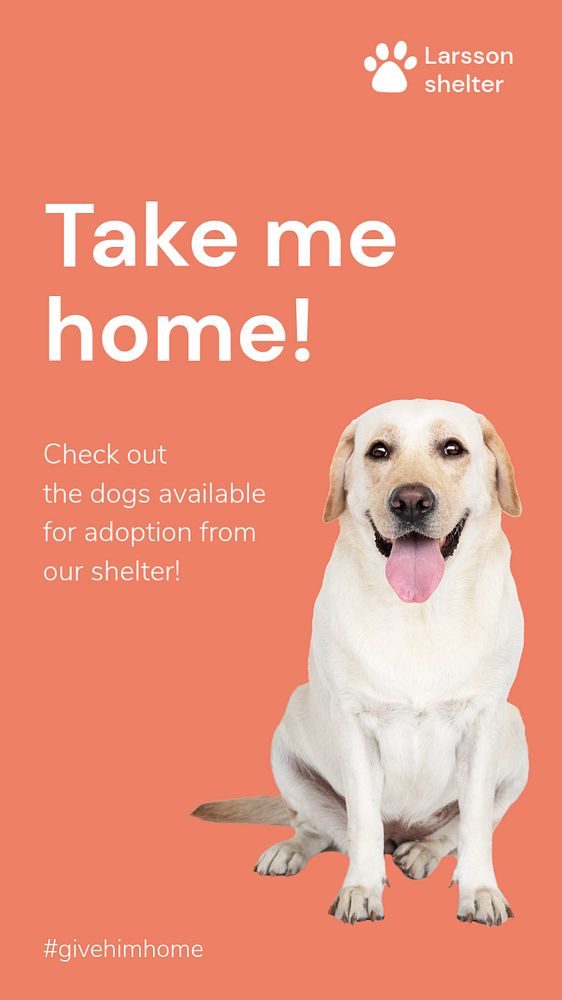 Adopt pets Instagram story template, editable text