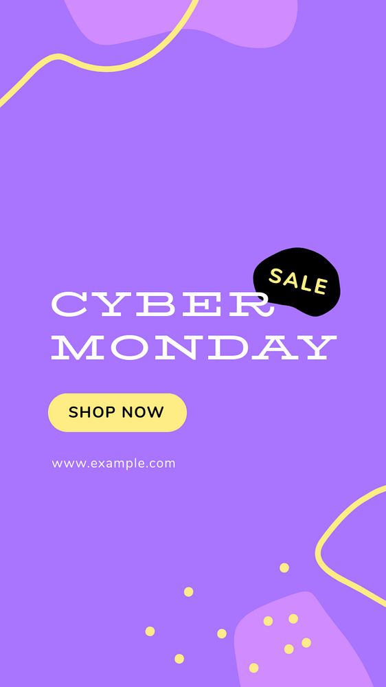Cyber Monday Facebook story template, editable Memphis design