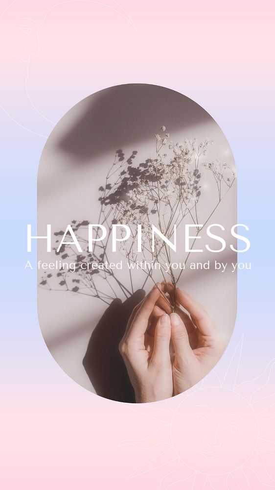 Happiness editable Instagram story template, gradient pastel design