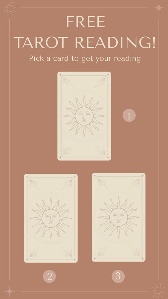 Tarot reading Facebook story template, brown aesthetic
