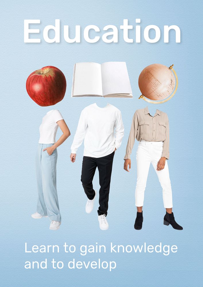 Education poster template, creative remixed media 