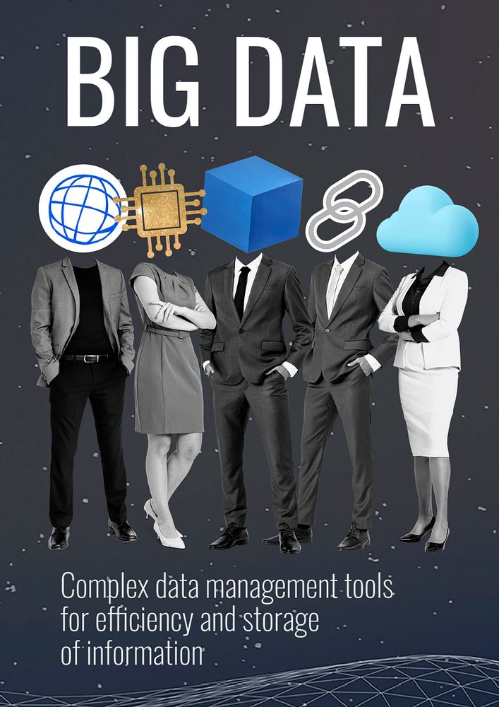 Big data poster template, business remixed media 