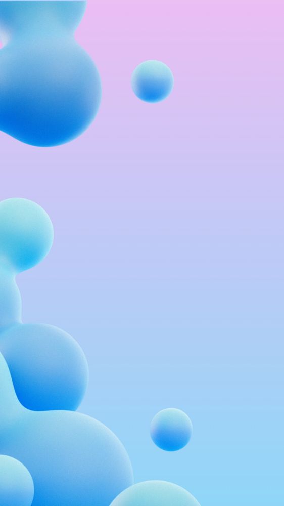 Gradient liquid fluid mobile wallpaper, editable 3D design