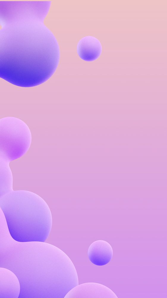 Gradient liquid fluid mobile wallpaper, editable 3D purple design