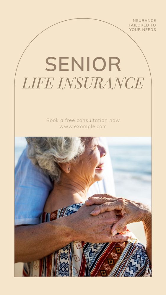 Senior insurance social story template, editable text