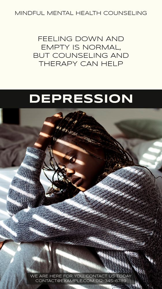 Depression social story template, editable text