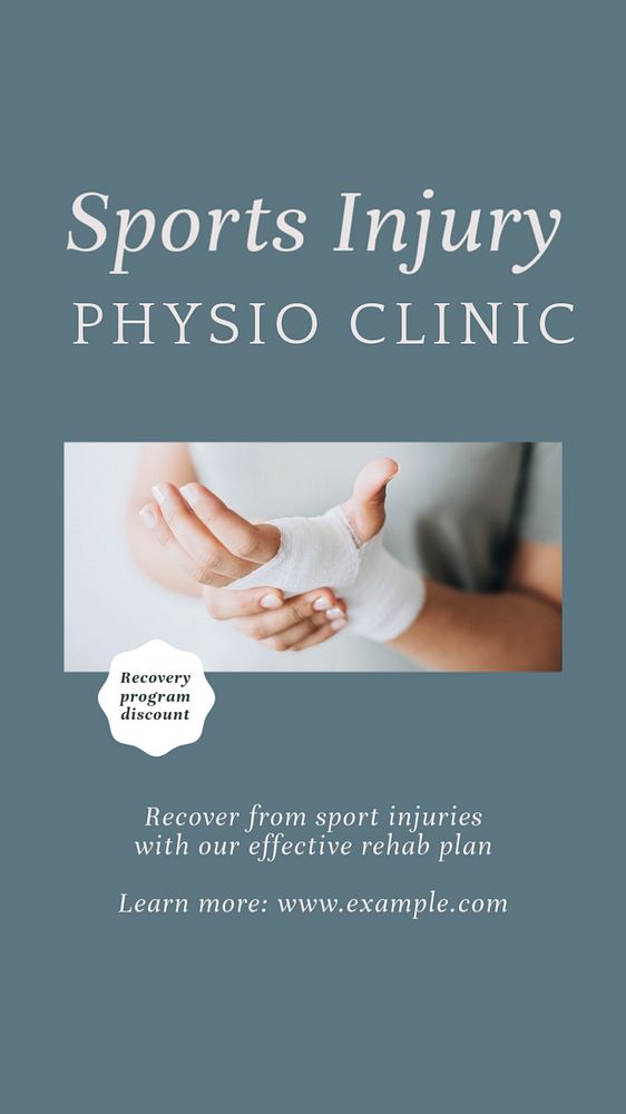 Sports injury physio social story template, editable text