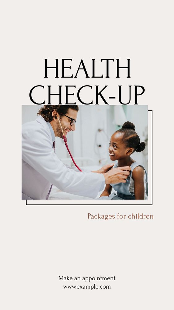 Health check-up social story template, editable text