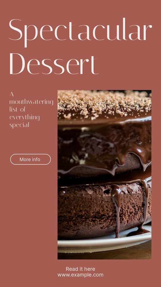 Dessert list social story template, editable text