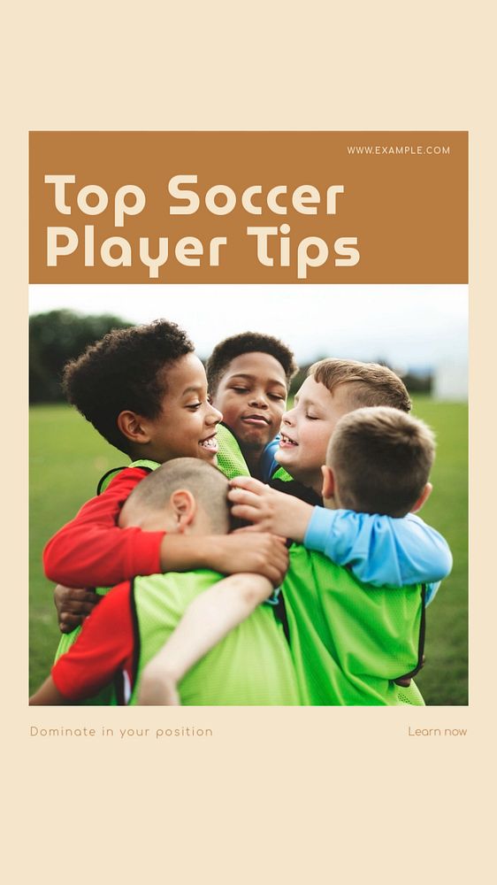 Soccer player tips social story template, editable text