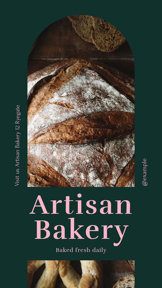 Artisan bakery social story template, editable text