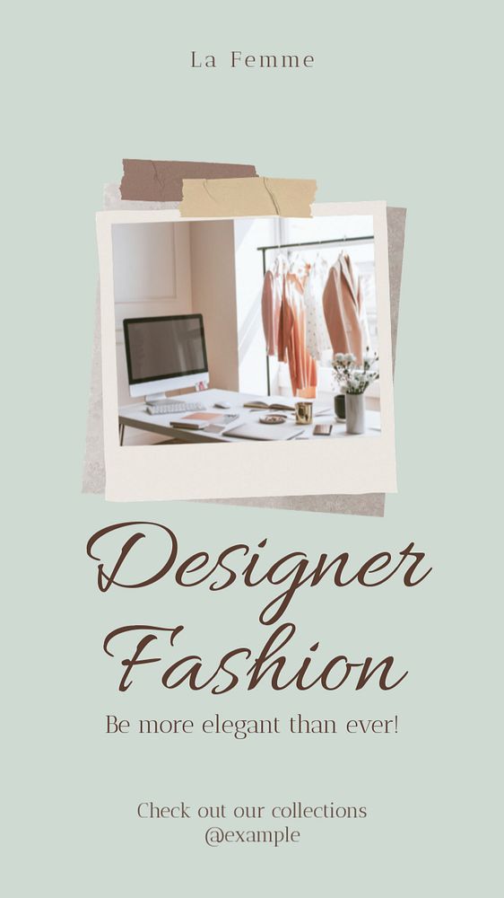 Designer fashion social story template, editable text