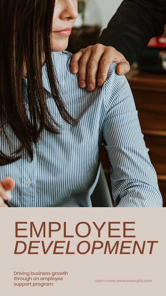 Employee development social story template, editable text