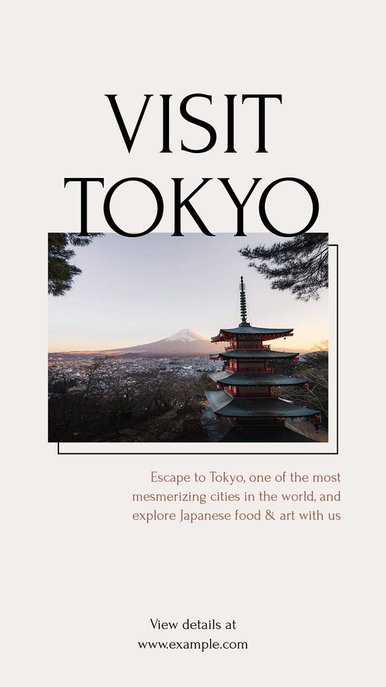 Visit Tokyo social story template, editable text