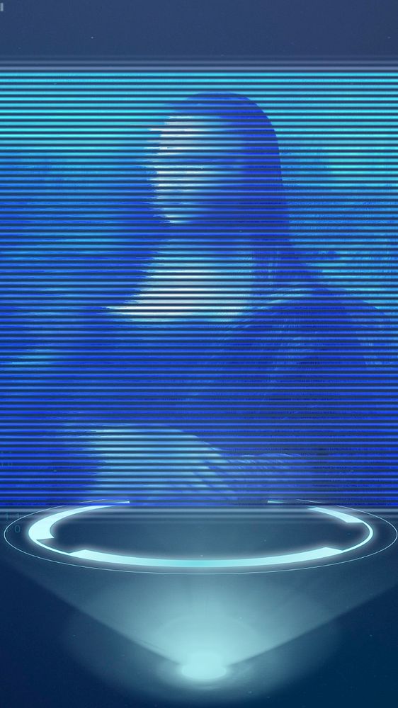 Mona Lisa futuristic phone wallpaper motion glitch, Leonardo Da Vinci's famous painting, editable design. Remixed by…