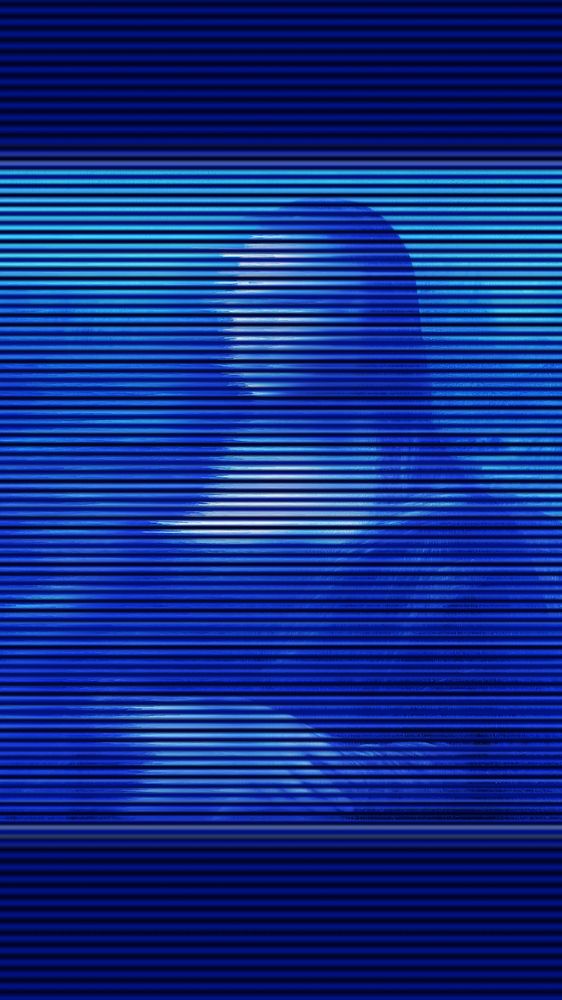 Mona Lisa futuristic phone wallpaper motion glitch, Leonardo Da Vinci's famous painting, editable design. Remixed by…