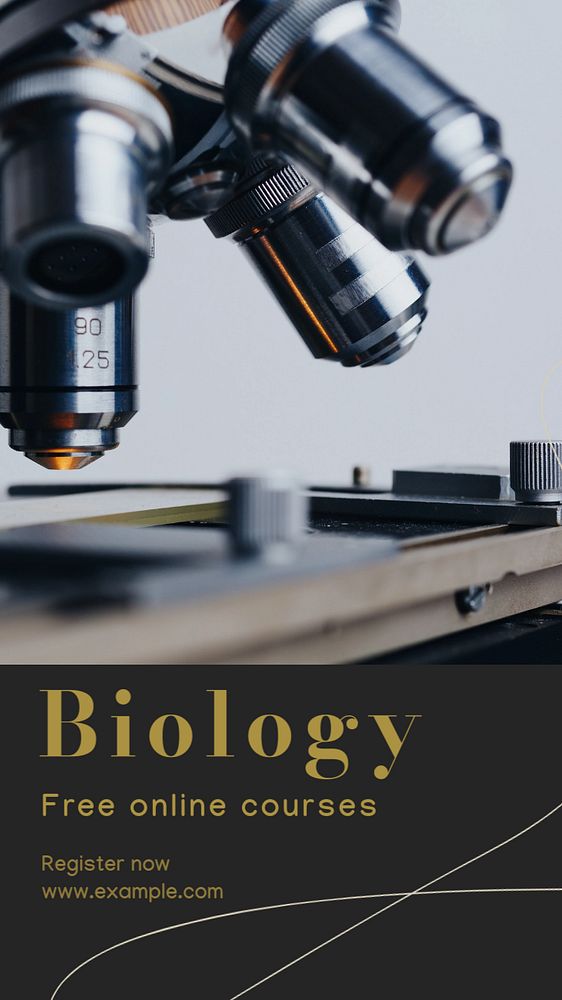 Biology course social story template, editable text