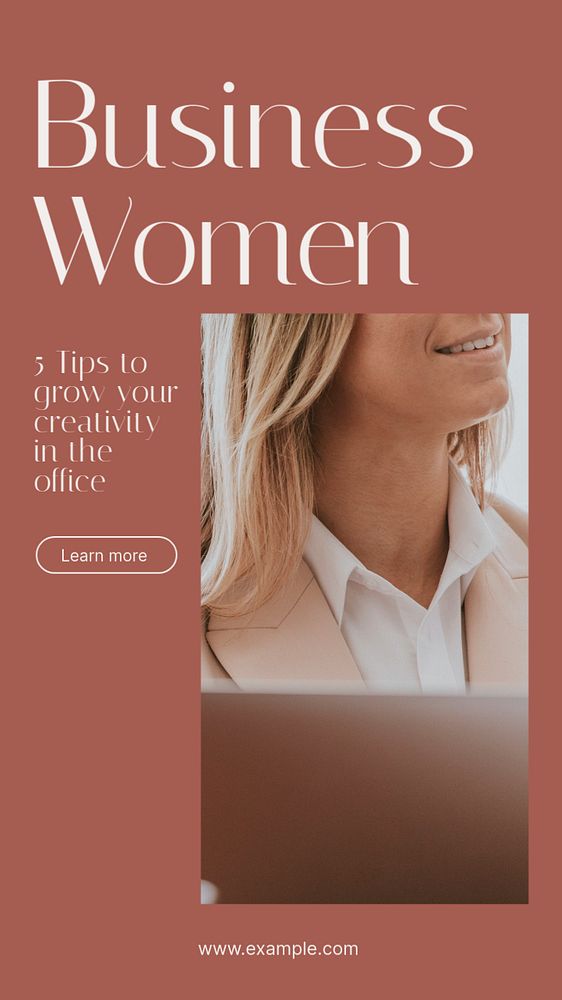 Business women social story template, editable text