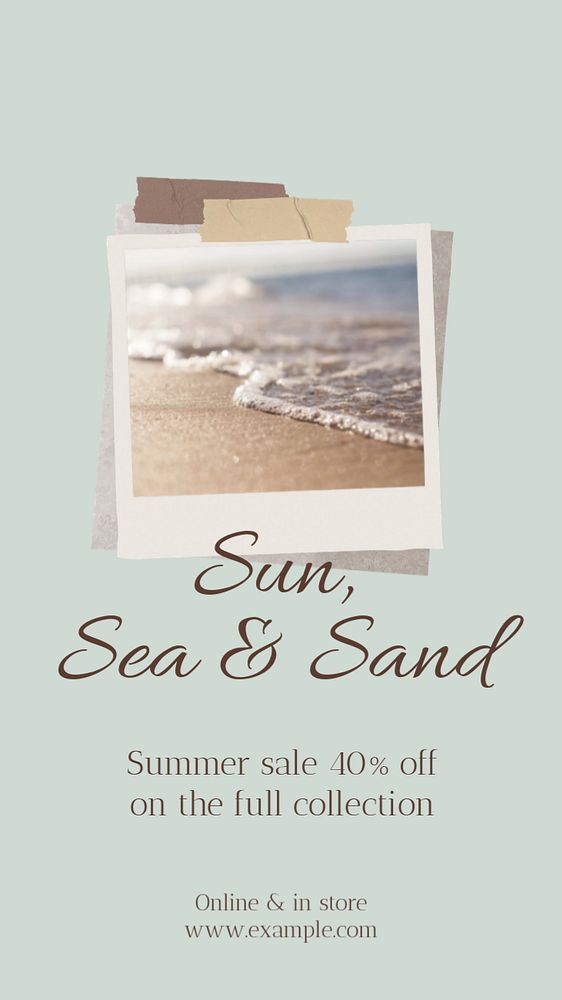 Summer sale social story template, editable text