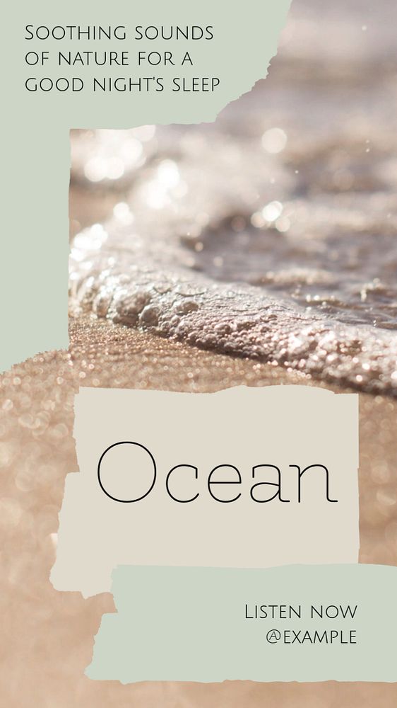 Ocean wave sounds social story template, editable text