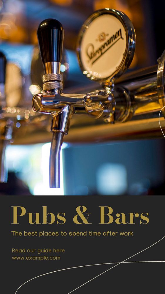 Pubs & bars social story template, editable text