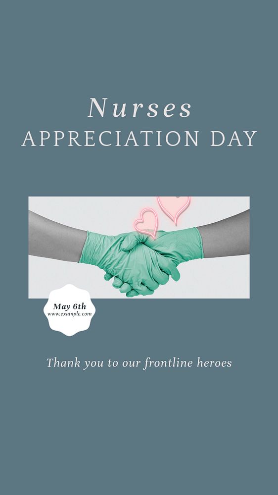 Nurses appreciation day social story template, editable text