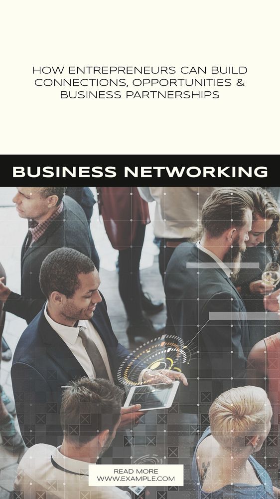 Business networking social story template, editable text