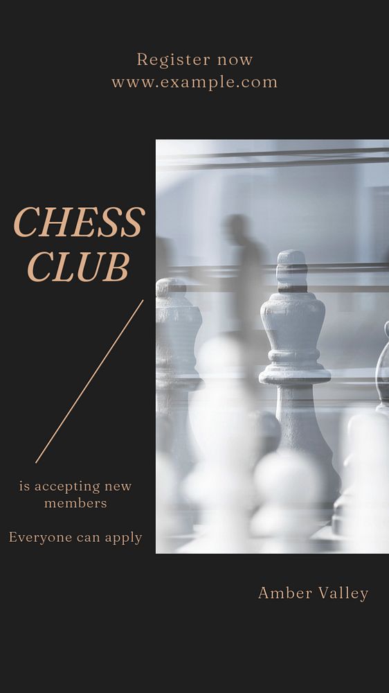 Chess club social story template, editable text