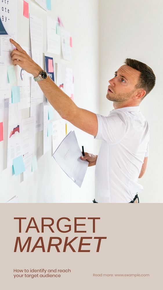 Target market social story template, editable text