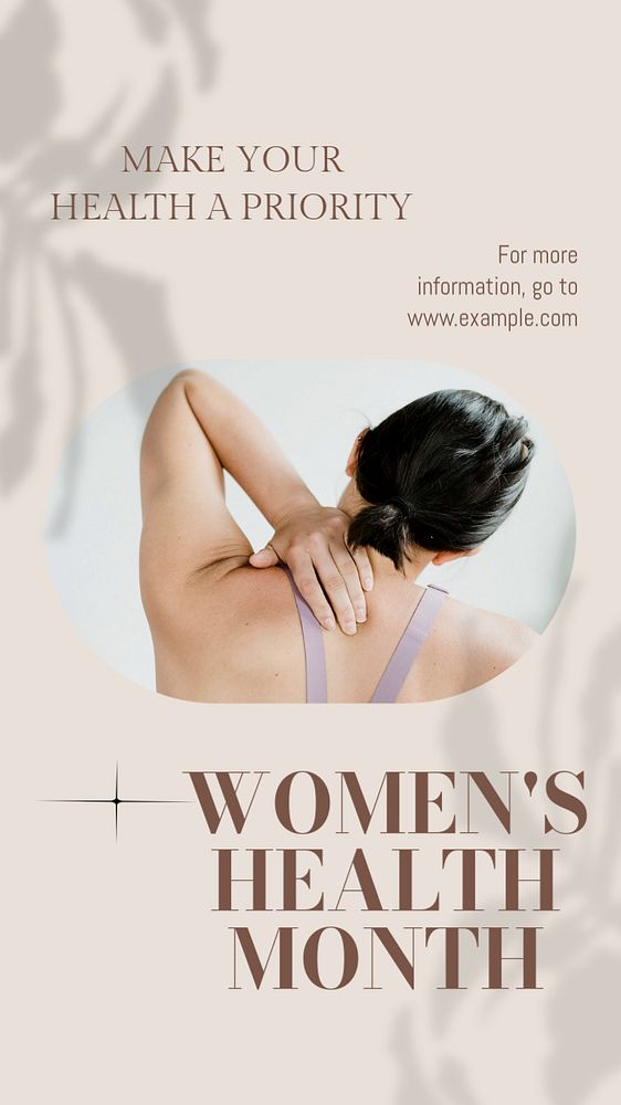 Women's Health Month social story template, editable text