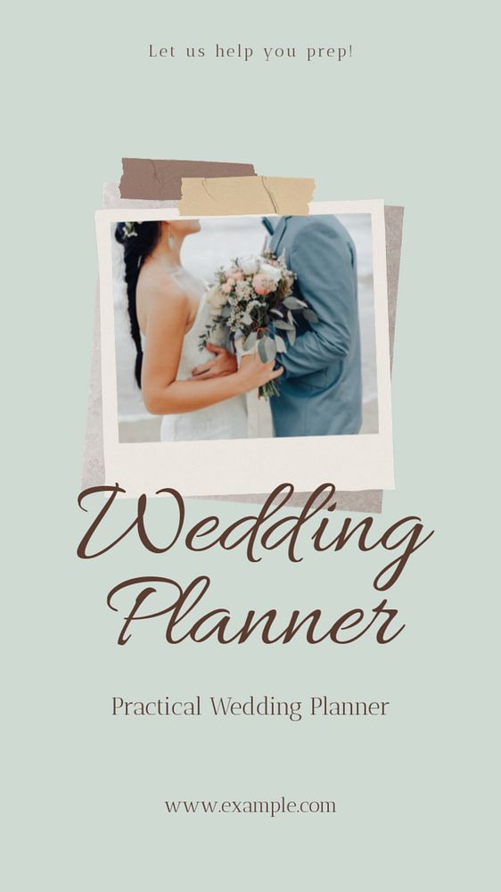 Wedding planner social story template, editable text