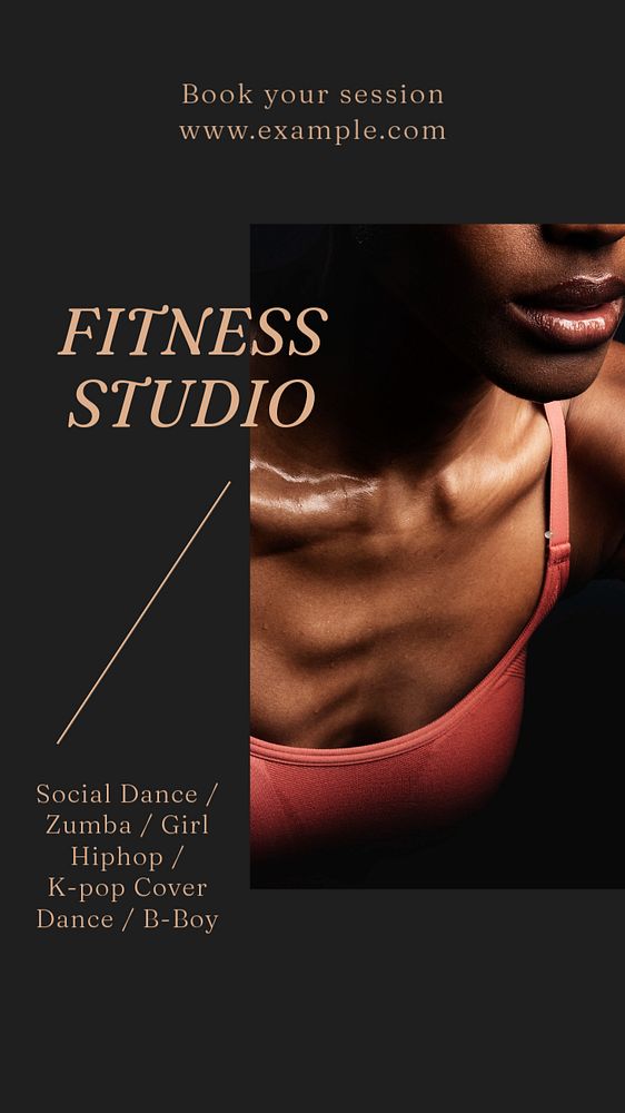 Fitness studio classes social story template, editable text