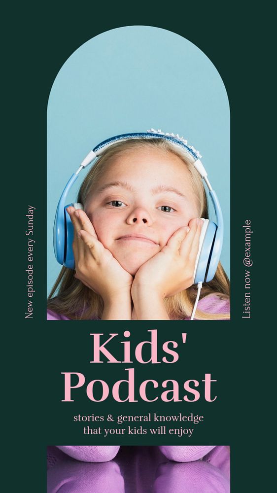 Kids' podcast social story template, editable text