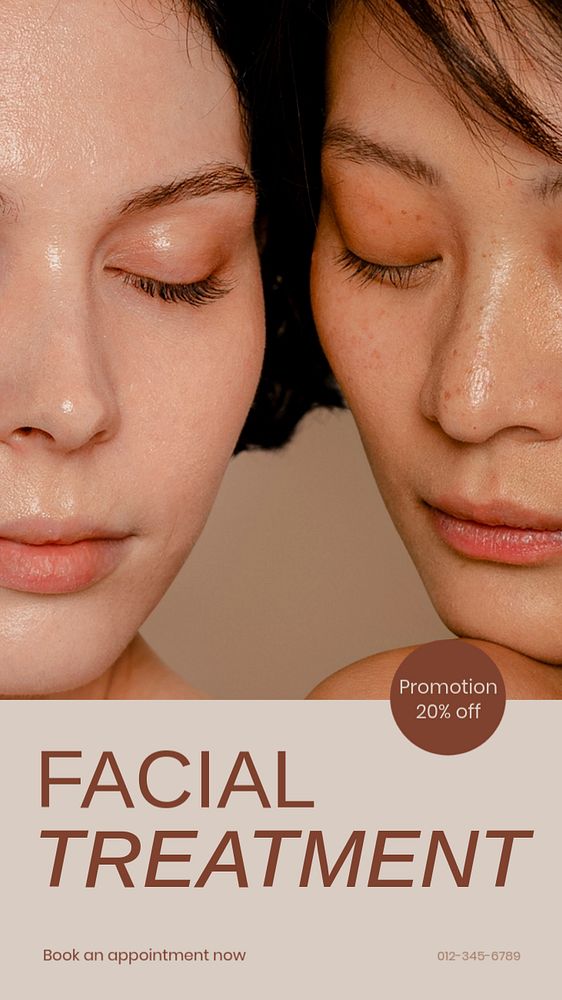 Facial treatment social story template, editable text