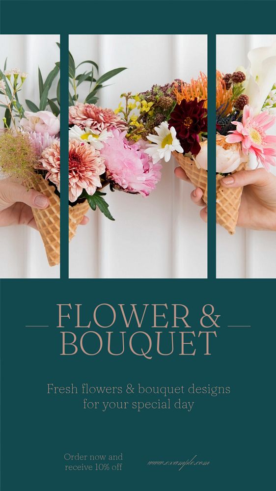 Flower & bouquet social story template, editable text