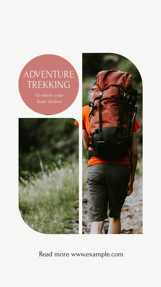 Adventure trekking social story template, editable text