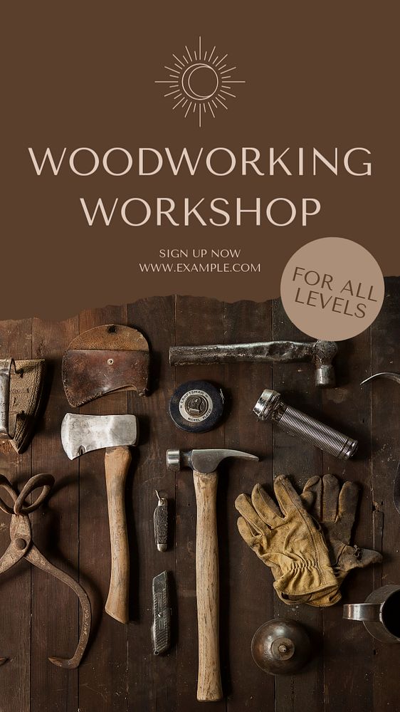 Woodworking workshop social story template, editable text