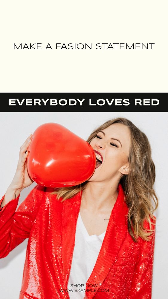 Everybody loves red social story template, editable text