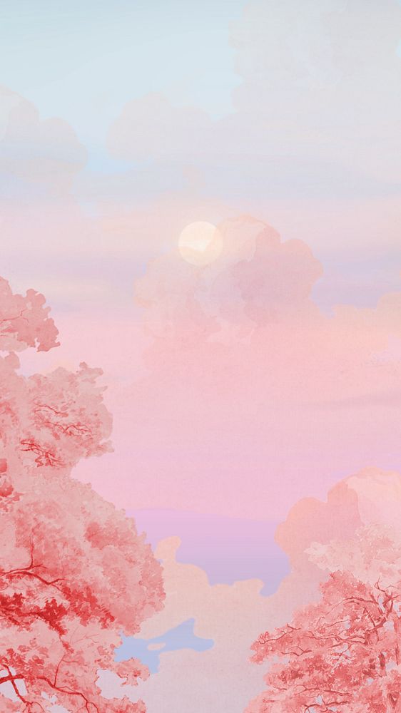 Editable pastel sky mobile wallpaper