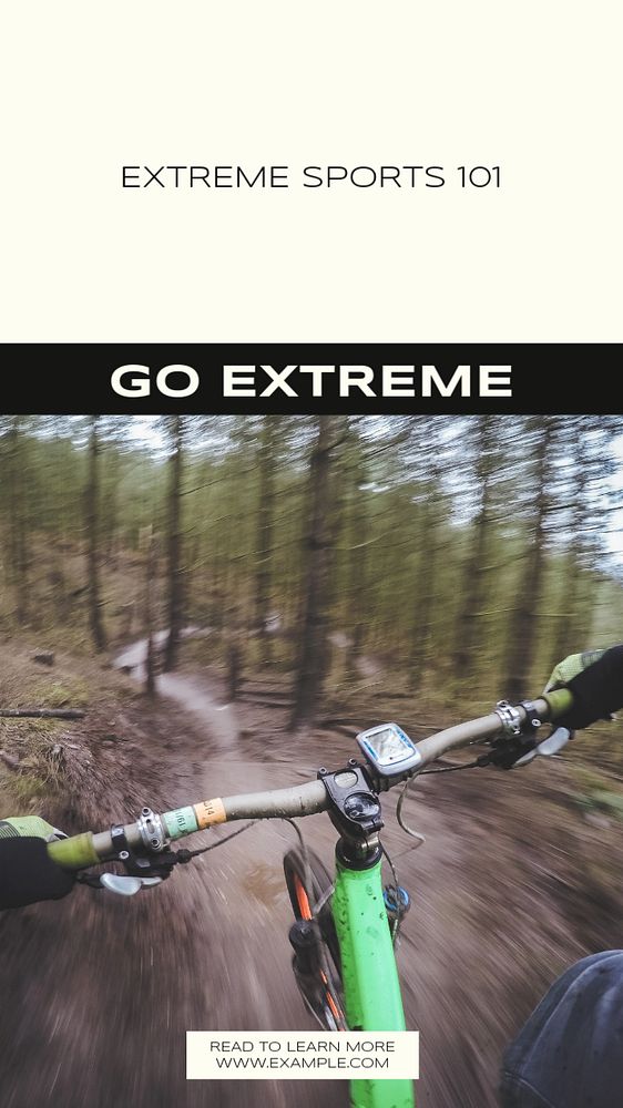 Extreme sports social story template, editable text