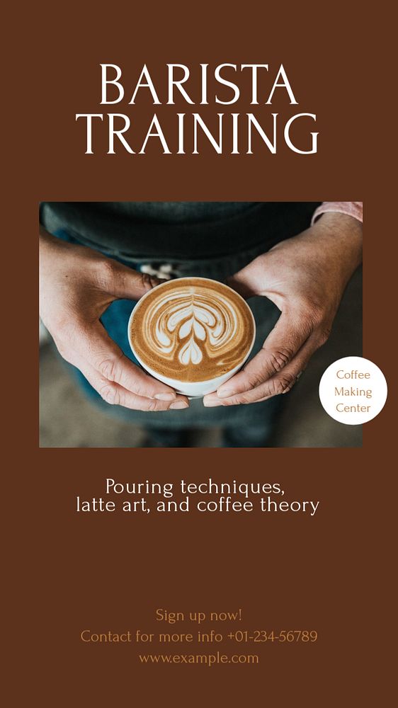 Barista training social story template, editable text