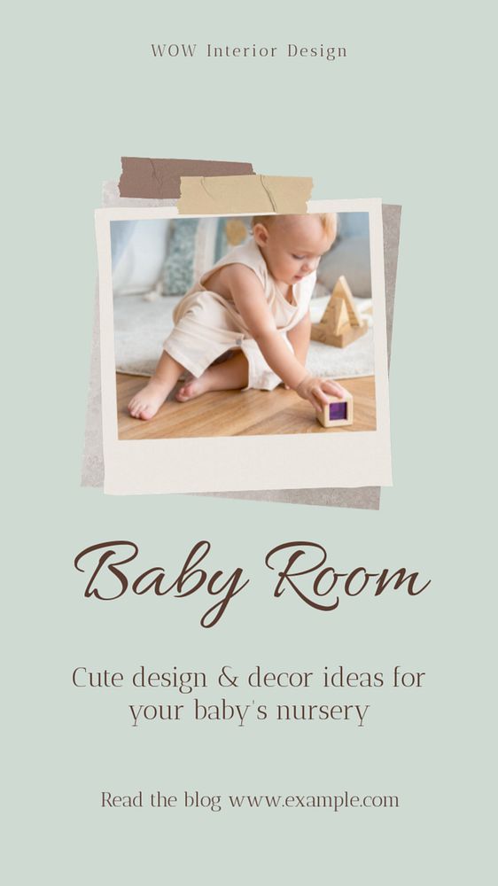 Baby room social story template, editable text