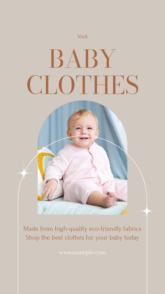 Baby clothes social story template, editable text