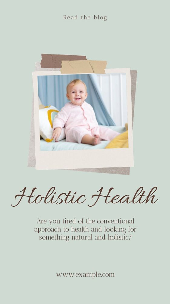 Health natural organic social story template, editable text