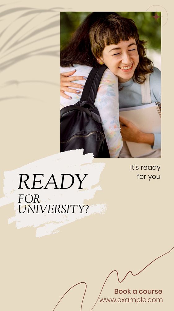 Ready for university social story template, editable text