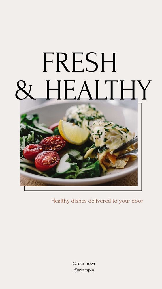 Fresh & healthy food social story template, editable text