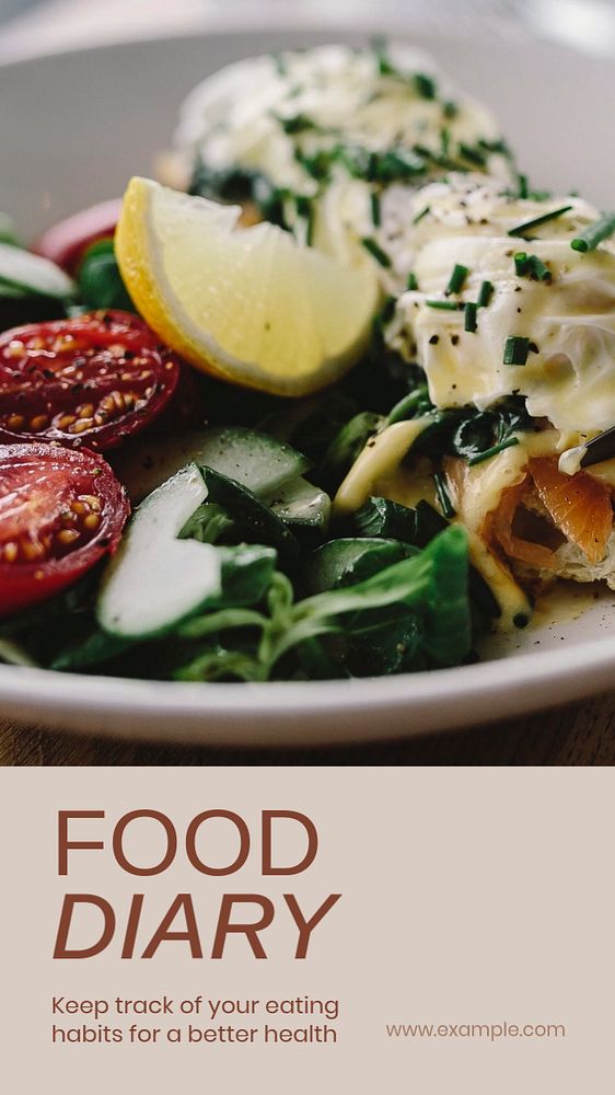 Food diary social story template, editable text